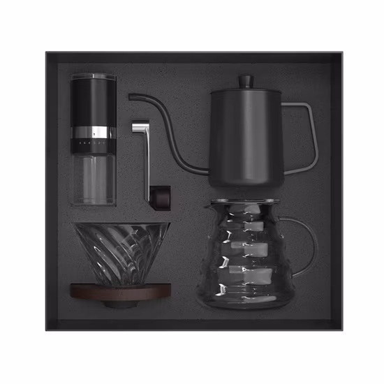 Nuovo Amazon Cloud Shape Resistente al calore Vetro ad alta borosilicato Pentola per filtro Tazza Macinacaffè manuale manuale Versare sopra il bollitore per caffè Set regalo per caffè americano